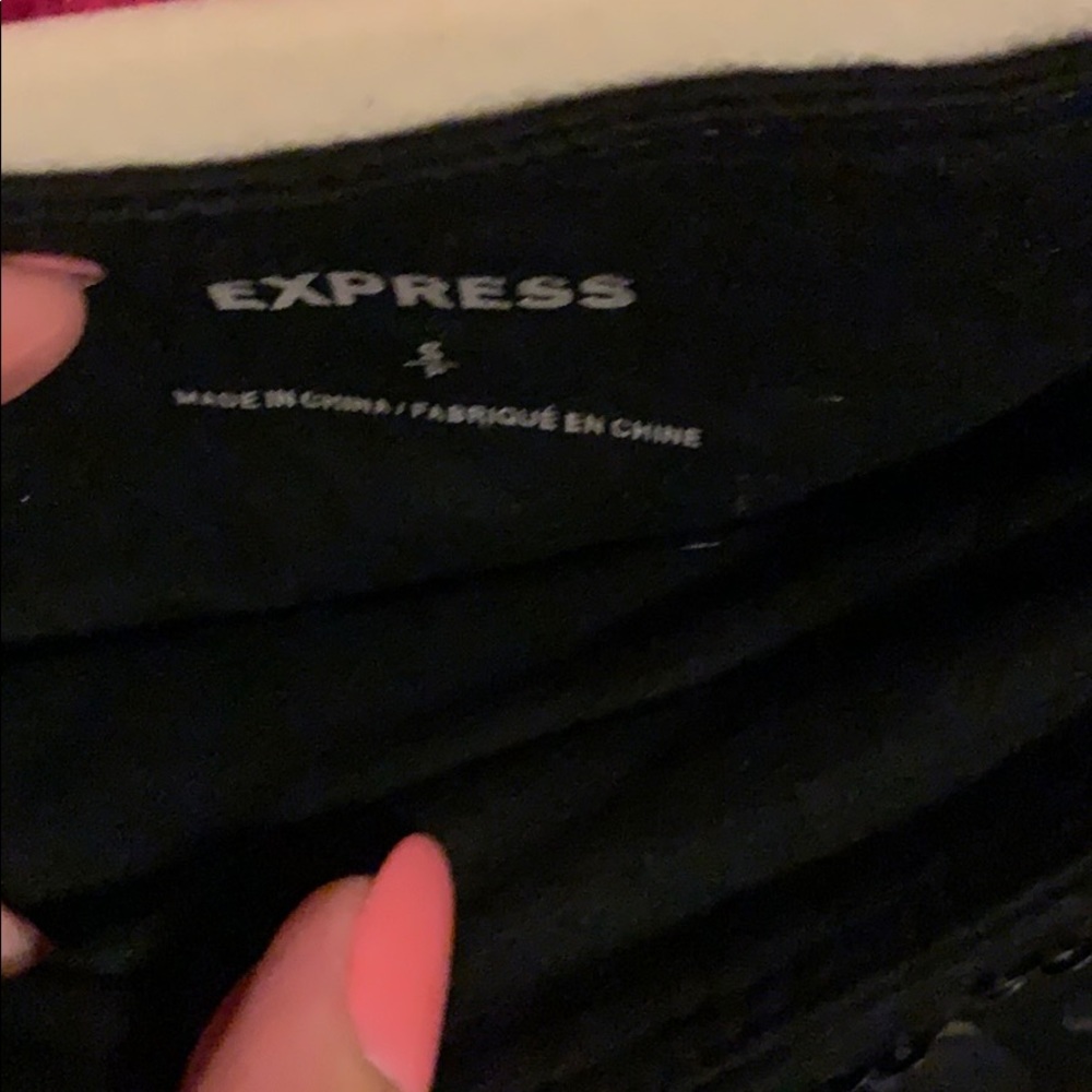 Black sequences tube top